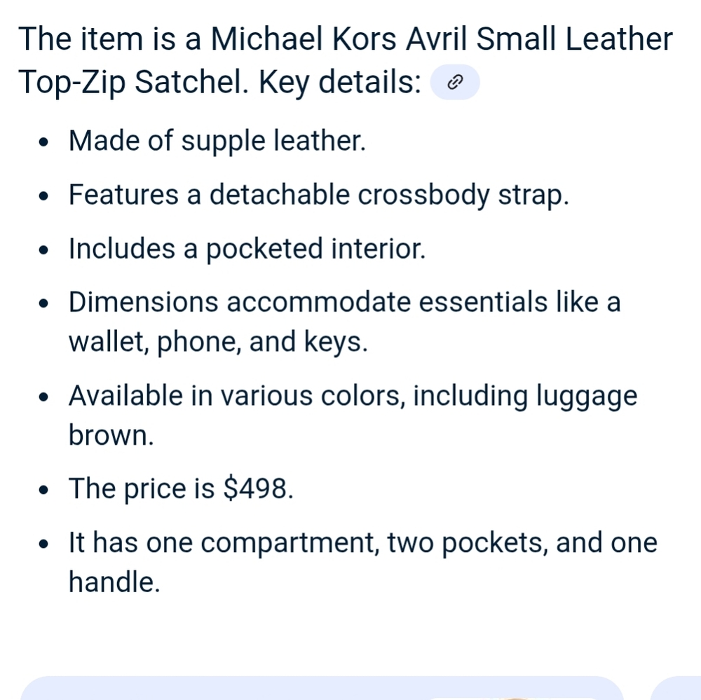 Michael Kors Avril Small Leather Top Zip Satchel with Charm - Picture 9 of 13